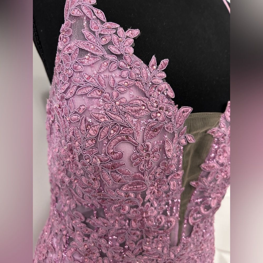 Elegant Lace Pink Prom / Honecoming Dress - Picture 3 of 14